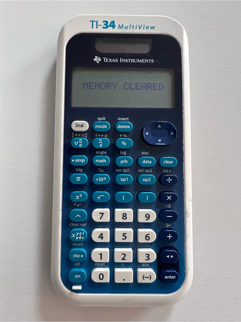Texas Instruments TI-34 MultiView Scientific Calculator - White & Teal